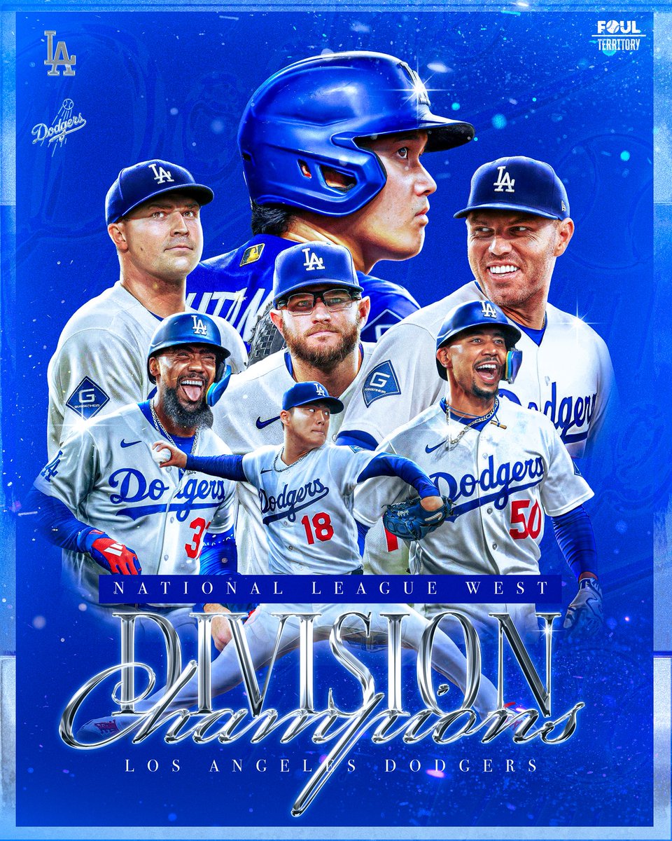 FoulTerritoryTV's tweet photo. THE DODGERS ARE NL WEST CHAMPIONS! https://t.co/hYIn8L2U0P