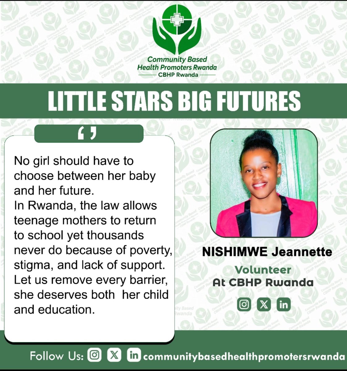 c_hpromoters's tweet photo. Every teenage mother deserves more than survival,she deserves support, dignity, education&amp; hope. 
Let’s listen without judgment,stand beside young mothers,protect their mental health &amp;help them continue building their futures alongside their children. #SRHRForAll https://t.co/bcKipW37TO