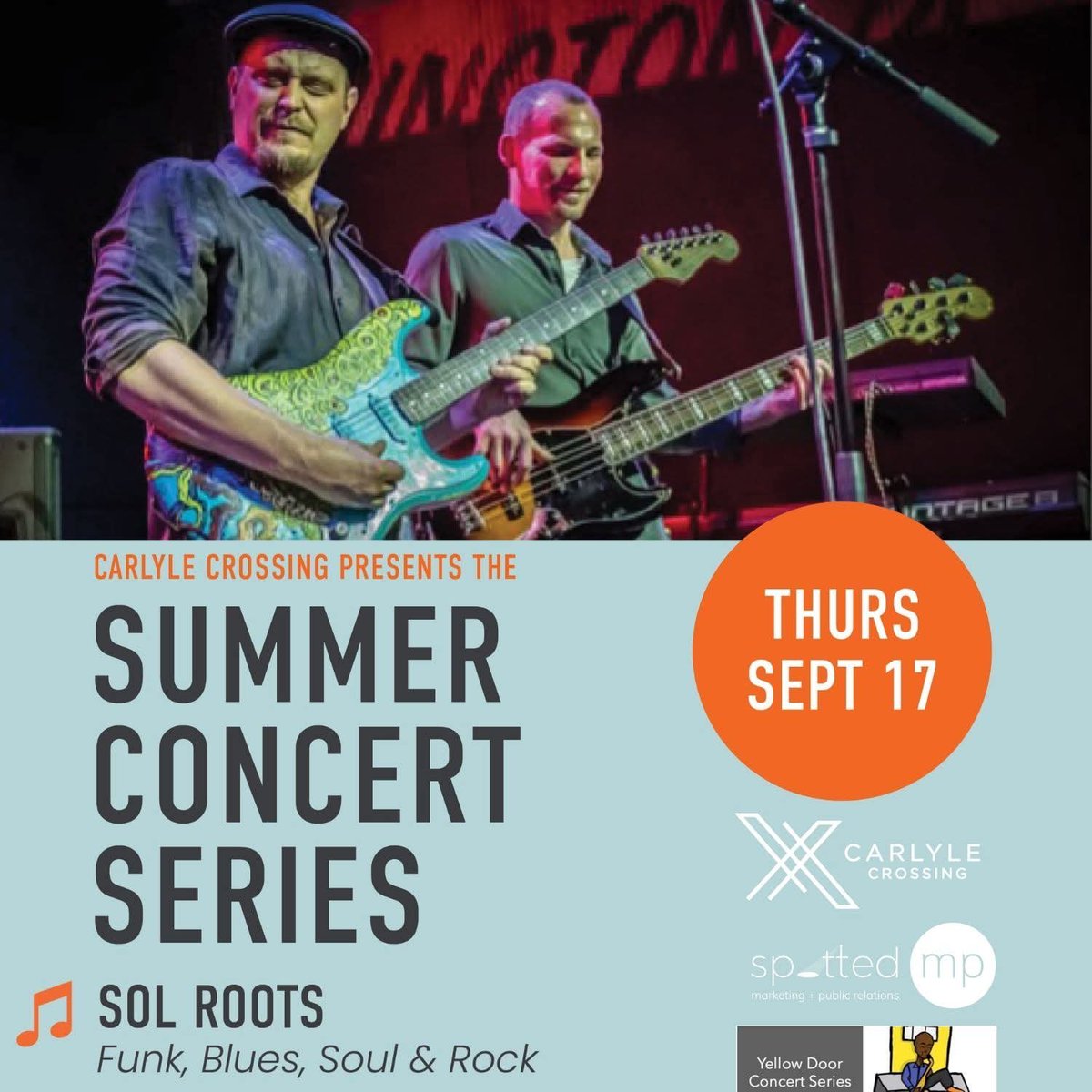 SolRoots's tweet photo. THURS SEPT 17
SOL ROOTS Trio
Summer Concert Series
Alexandria VA

"Funk, Blues, Soul, Jazz, &amp; Rock"

"Sol is a fierce guitarist &amp; soulful singer"- @JamBase 

"Sol plays w deep soul... &amp; mastery of his art"- DC Music Review

concert series by Carlyle Crossing, Yellow Door Concerts https://t.co/XWQ5RISkx1