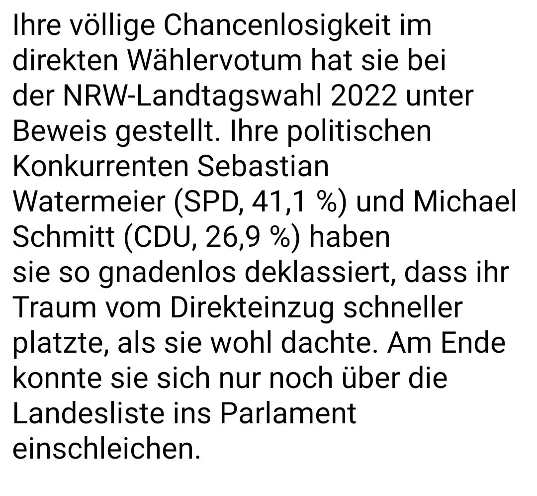 berzbauch's tweet photo. @EnxhiSeli @HRVIKING @ulrikeguerot @talkimhangar7 Ein Sechser im Lotto ist wohl wahrscheinlicher, als dass Enxhi Seli-Zacharias jemals aus eigener Kraft ein Direktmandat bei einer Landtags- oder Bundestagswahl gewinnt. 
Da helfen auch keine Spenden. https://t.co/1XIbQapO4H