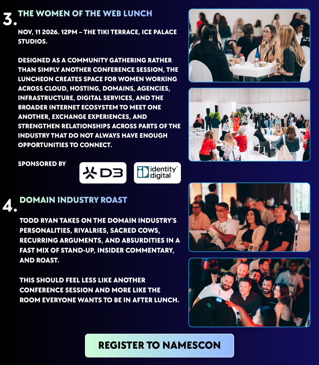 NamesCon's tweet photo. Check out these epic, can't miss events coming to Miami this November. 

@RIGHToftheDOT is bringing the can’t-miss domain auction back to #NamesCon Global and CloudFest Americas in Miami on Nov. 11!

This is where the internet’s most coveted digital real estate goes under the hammer, and fortunes change hands in real time. 

Register for bidding now: https://t.co/ILvvBsxQ0V