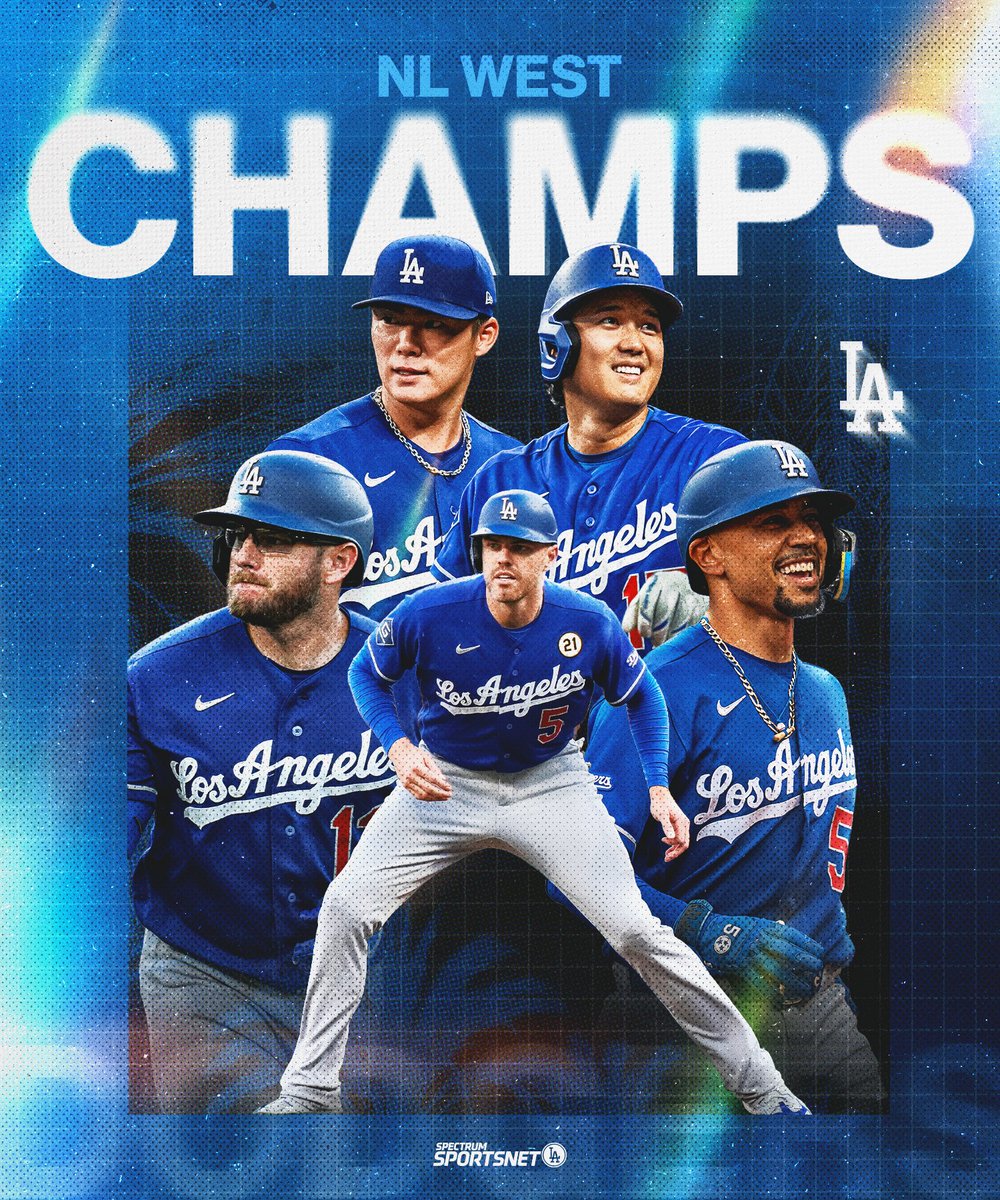 SportsNetLA's tweet photo. NL West #CLINCHED! 🏆 https://t.co/PzUjDfM9Ve