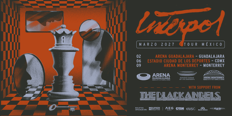 SuperboletosMx's tweet photo. MÉXICO, INTERPOL IS CALLING.

2 MAR — ARENA GDL + The Black Angels
6 MAR — ESTADIO CIUDAD DE LOS DEPORTES CDMX + The Black Angels + Queens of the Stone Age
9 MAR — ARENA MTY + The Black Angels

🎟️ Preventa Banco Azteca
22 y 23 SEP
🎟️ Preventa Artista
24 SEP
🎟️ Venta Gral
25 SEP https://t.co/sL6yxZLyBF