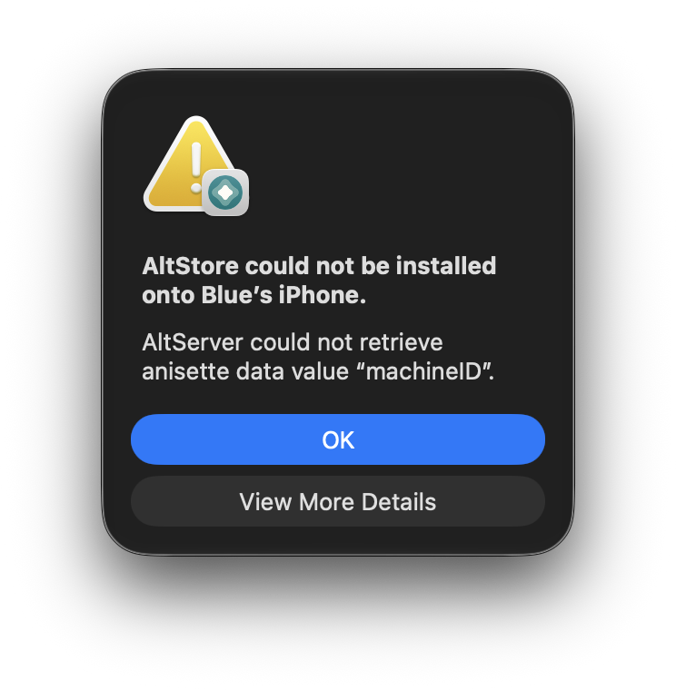 altstoreio's tweet photo. 🚀 AltServer macOS 1.8.1 is now available with a fix for “could not retrieve anisette data value 'machineID'” errors on macOS 27

To update, click “Check for Updates…” in the AltServer menu

After updating, you should be able to install or update AltStore Classic as expected https://t.co/bJLi2ELlcx