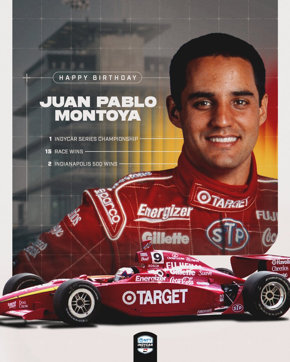 IndyCar's tweet photo. Happy birthday, Juan Pablo Montoya! 🥳 https://t.co/eXjLDxpsJ7