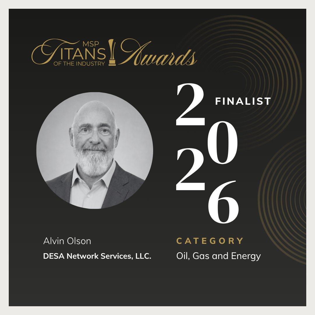 DesaNetwork's tweet photo. 🏆 We’re proud to announce that DESA Network Services Owner Alvin Olson has been named a 2026 MSP Titans of the Industry Awards Finalist in the Oil, Gas &amp; Energy category!

#MSPTitans2026 #OilAndGas #HoustonIT https://t.co/3vyAtNqe2y