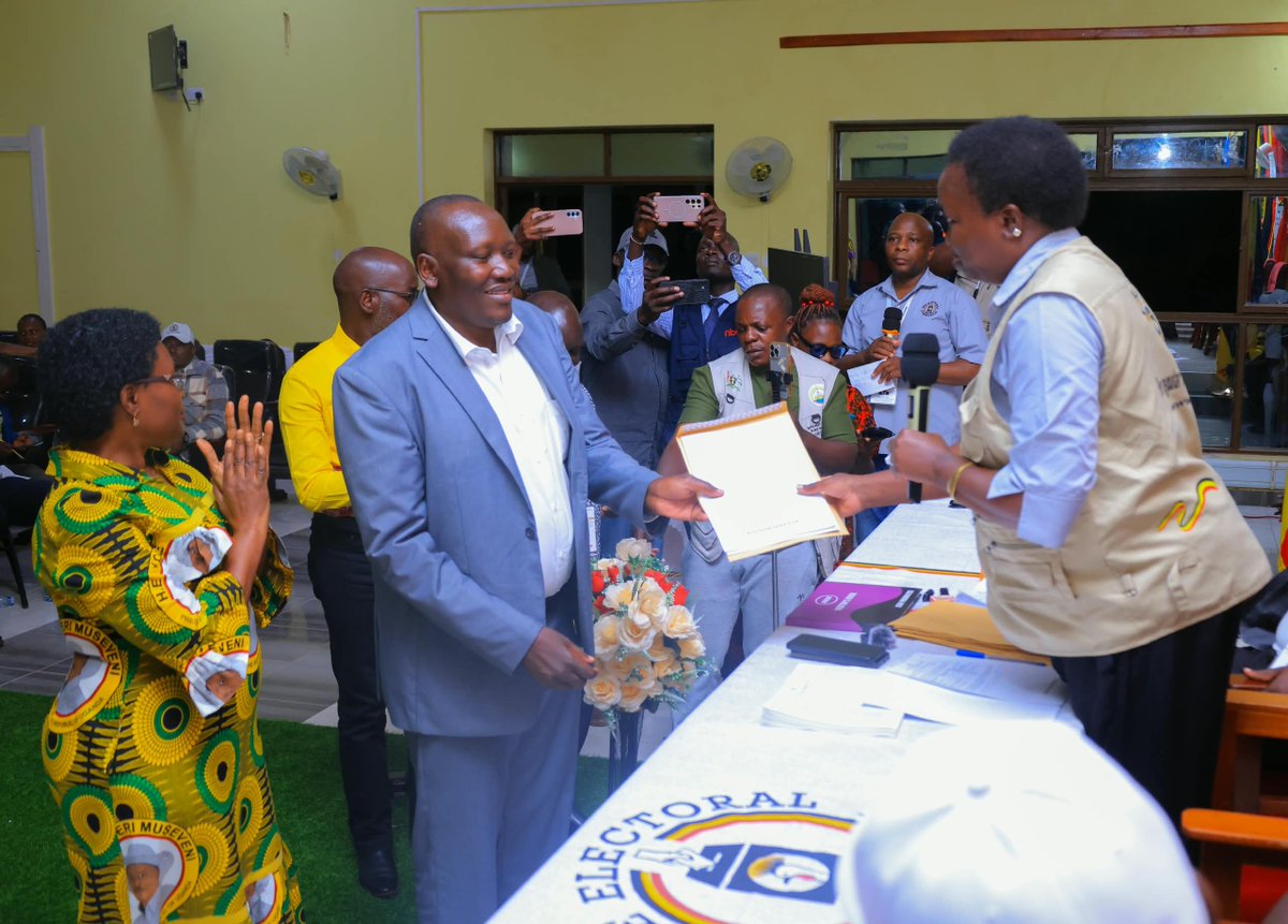 NRMOnline's tweet photo. Byabakama made the remarks on Thursday evening after the conclusion of voting, counting and tallying in the Adjumani West parliamentary by-election, in which National Resistance Movement (NRM) candidate Leku James Pilli emerged victorious with 12,423 votes. https://t.co/8YyFtWXPos