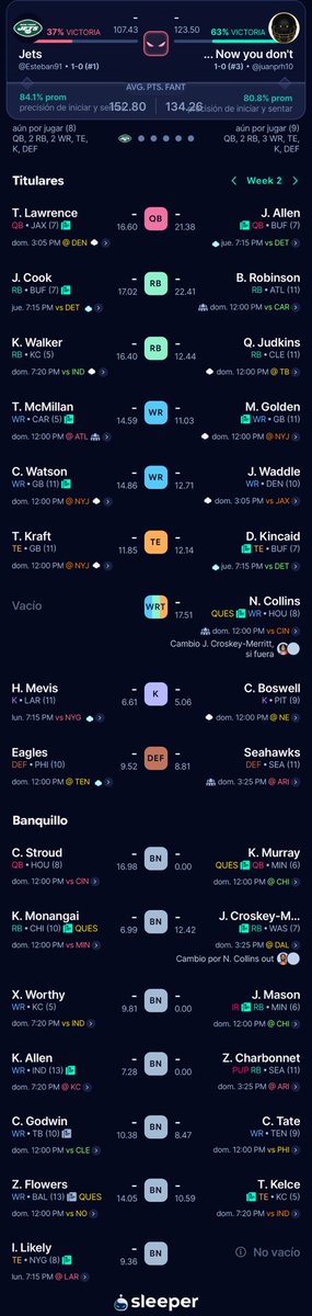 EstebanCorreaGo's tweet photo. @NFLFantasyEsp @MundoNFL @MGutierrezNFL @ToyotaMex Mau ayudaaa

Que crees que puedo hacer para reemplazar a Z Flowers? En la posición de TE usarías a Likely o Kraft? https://t.co/H0Yvvb7stO