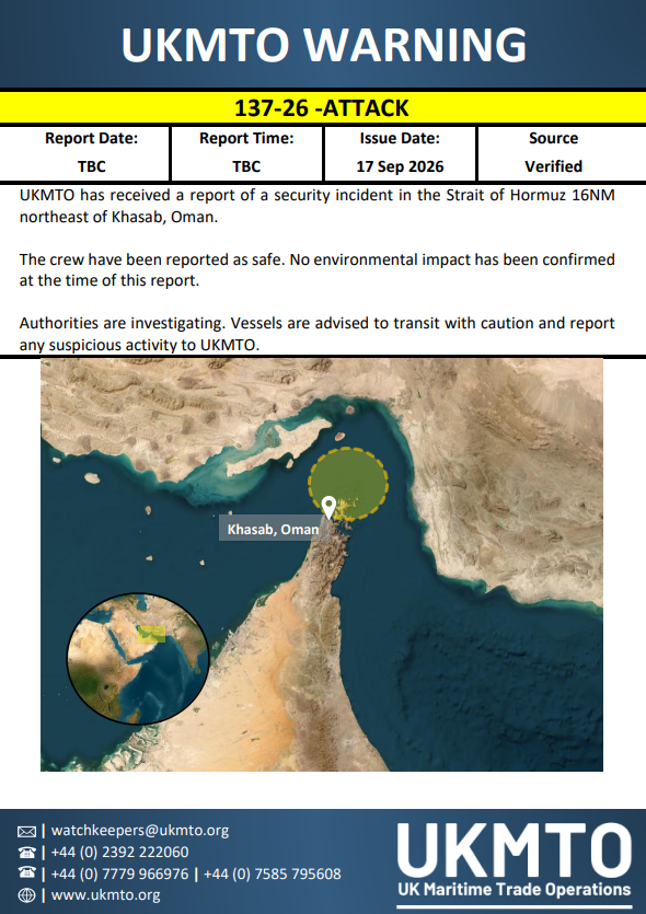 UKMTO WARNING 137-26