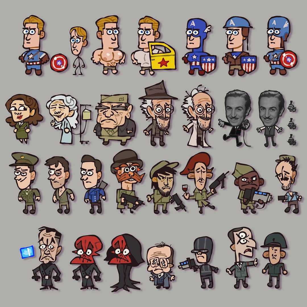 Maskara_10's tweet photo. Developing these character designs for the Captain America: The First Avenger recap cartoon was a back and forth process with . https://t.co/ShZ6ugAIYX