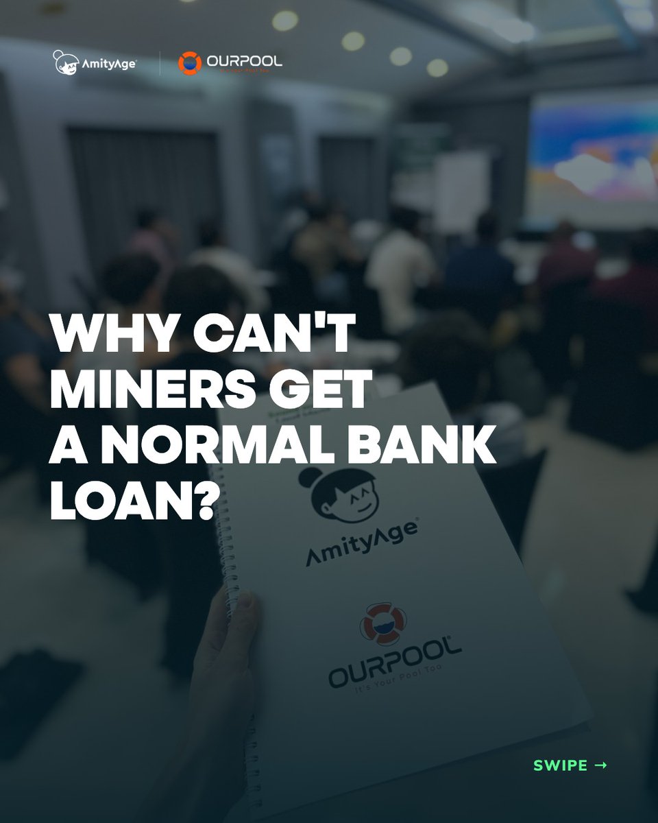 AmityAge's tweet photo. Why can't miners get a normal bank loan? 🏦

We cover this live at Bitcoin Mining Academy Helsinki ⛏️ One of five program blocks at Bitcoin Mining Academy Helsinki goes straight into this – how operators actually secure funding and manage treasury in practice.

Real lessons from operators across 7 countries – not just theory.

Last spots for a discounted price.

📅 Sep 24 | 📍 Helsinki
👉 https://t.co/RqQdlMsfwJ

#Bitcoin #BitcoinMining #BTCHEL #AmityAge @btchelevent  @OurPool_io