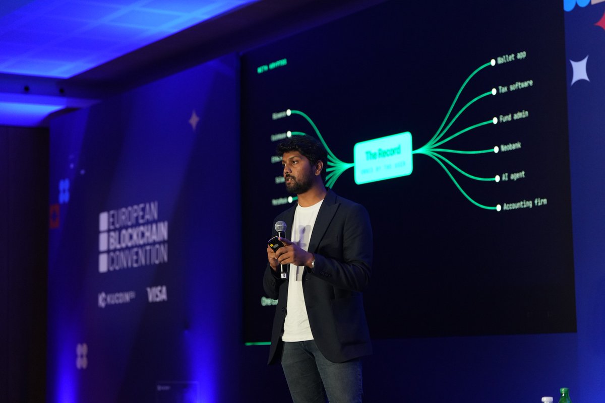 KryptosConnect's tweet photo. We came to Barcelona as one of 12 finalists.

We’re leaving @EBlockchainCon with winning at the EBC12 Startup Battle, and a €20,000 grant. 🏆

Kryptos was built on one conviction: crypto finance cannot scale on fragmented data.

Today, that conviction earned its place on the podium.

@EBlockchainCon