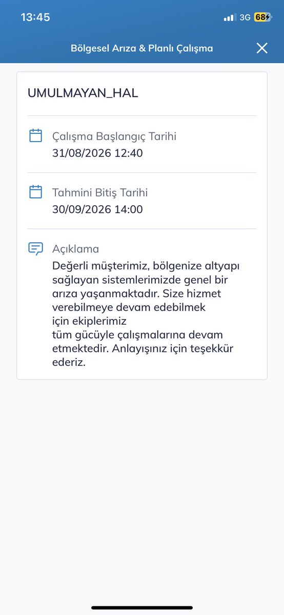 unalaydinn1's tweet photo. Arıza giderilme süresi tahmini ay sonu yazıyorsunuz. Eylül ayının yarısı bitti hala evimde internet yok. Ben bu ay neye para ödedim veya ödeyeceğim? @TurkTelekom @TTDestek https://t.co/tdqTYl55jc