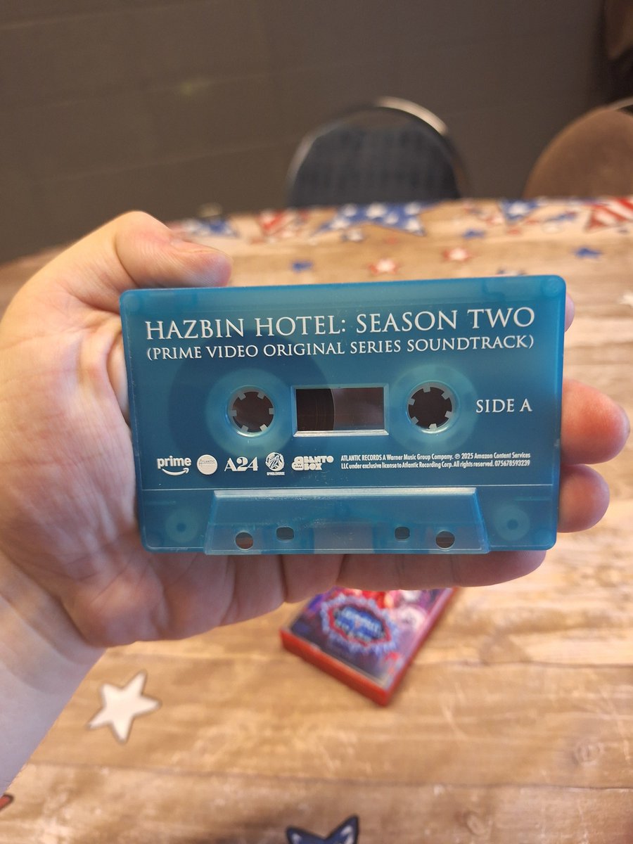 Mewtation3X's tweet photo. I just got this Hazbin Hotel Season 2 cassette tape which contains the music from the second season https://t.co/6yvtXdWJXu
