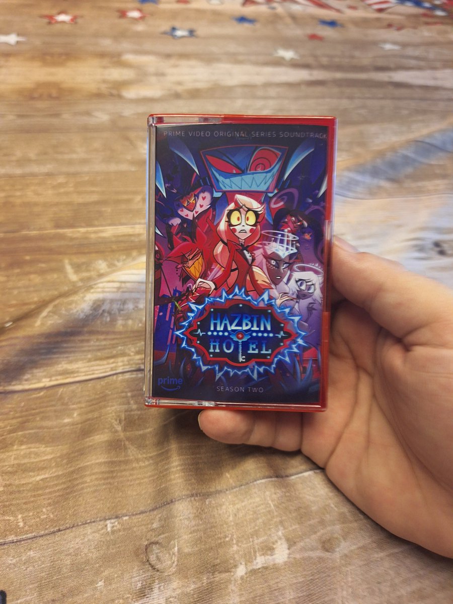 Mewtation3X's tweet photo. I just got this Hazbin Hotel Season 2 cassette tape which contains the music from the second season https://t.co/6yvtXdWJXu