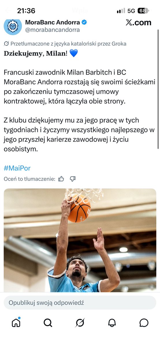 Bar13681430's tweet photo. @WoyEnbiej @treflsopot @gornikkosz1946 @MKSDG_Kosz https://t.co/YsQqmU9Zs9