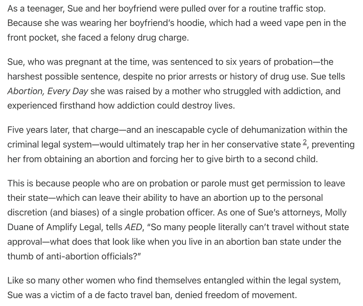 kylietcheung's tweet photo. As a teen, S faced a felony charge over a vape pen. 5 years later, that charge—&amp; the routine dehumanization of navigating the criminal legal system—would trap S in her state &amp; force her to give birth. For some, abortion travel bans are already here—we just don’t call them that: https://t.co/UBf83k57yr