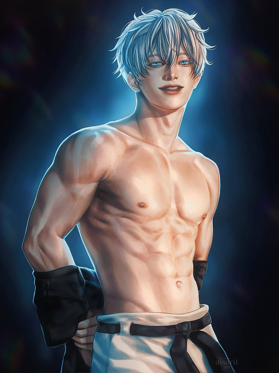 aesaritt's tweet photo. A redraw of my old Gojo fanart from 2022.. 
It’s always fun to look back and see how much my art has changed since then

#jjk #gojo #gojosatoru #jujutsukaisen #digitalart #anime https://t.co/uIavPtZ3HW