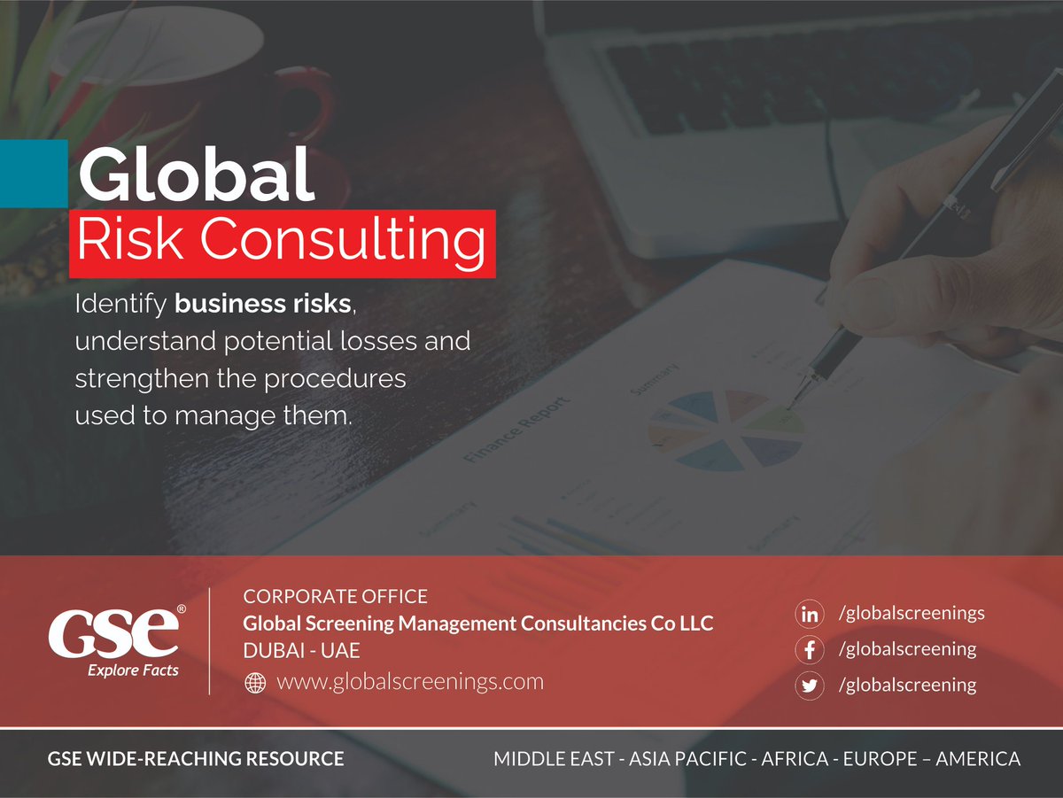 globalscreening's tweet photo. #Global #Screenings provides #risk #consulting support for #organizations that need to #identify potential #threats, understand where losses may arise and review how those risks are currently managed.

https://t.co/ugxdXv5by9 https://t.co/a4ImoKIsSR