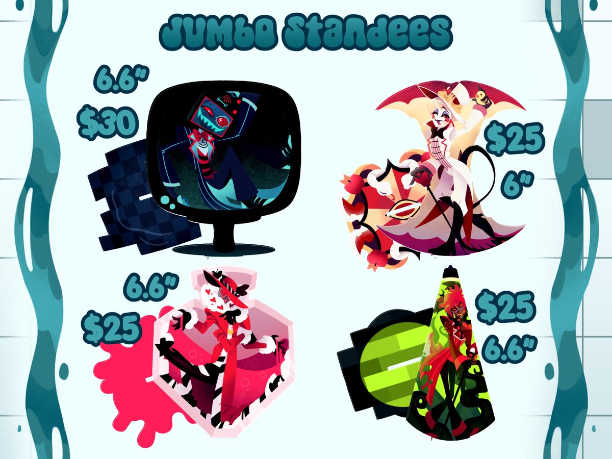 RottingSea's tweet photo. My Catalog for Hellbent Con 2026!
All this items will go live sept 18th and some will leave sept 20th.
My store works through accgoods! Im also part of an artist rally!
#hazbinhotel #helluvaboss #hellbentcon https://t.co/cC2zScm9rS