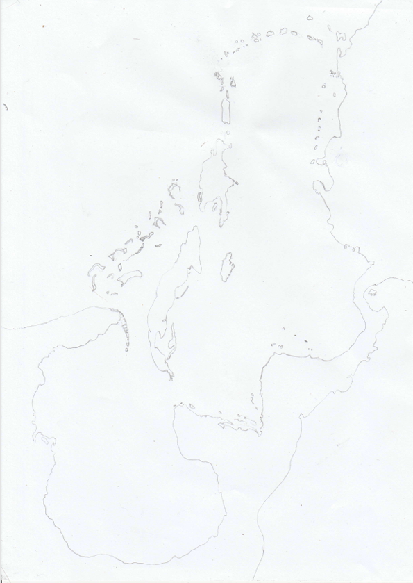 BekanianLit's tweet photo. Upon request of one of my readers, I have hand drawn a map of the Caribbean Sea at 1752.

It has been... an experience. Not quite finished yet either. I will need to ink every line, put in some labels of different places, and then finally "tea bag" it for effect. Hopefully it comes out correctly...

Any advice? :)
