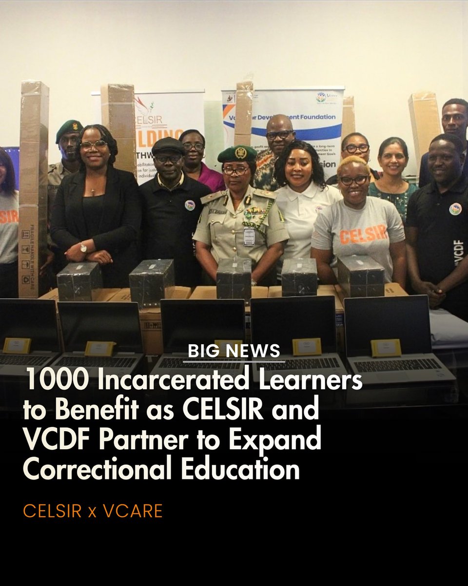 celsir_org's tweet photo. A proven programme. A shared vision.
A partnership ready to take it further.

CELSIR and Vcare for Development Foundation are joining forces to expand education within Nigerian correctional facilities.

There’s more to this partnership.

We’ll be sharing it in the days ahead💪🏾 https://t.co/uijqmG57Rs