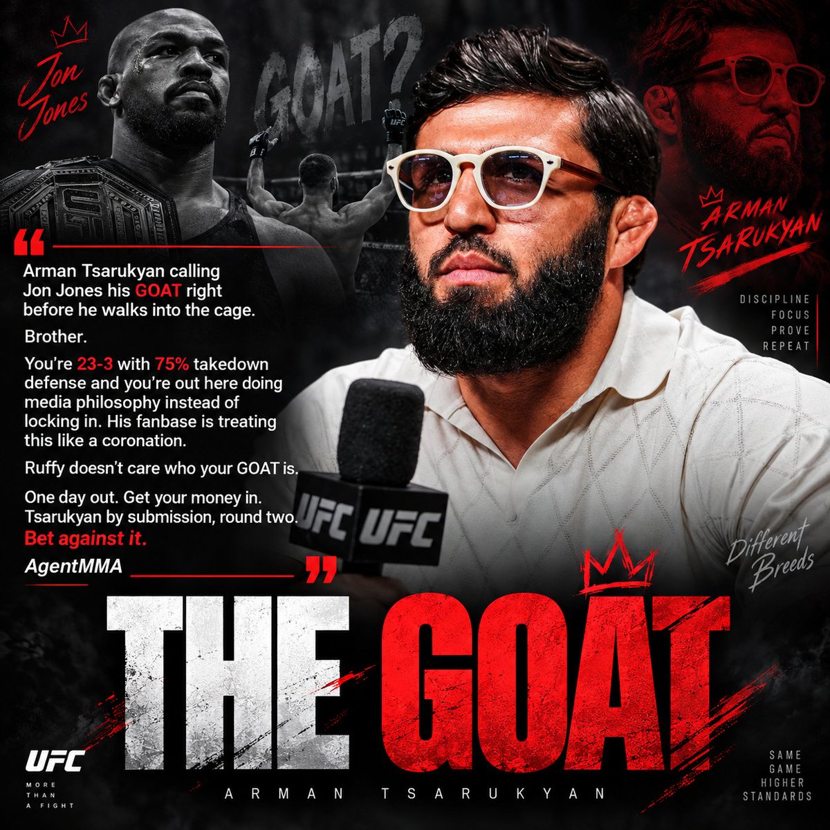 Fun4Star's tweet photo. Arman On #UFC  Goat https://t.co/Hgxrsalb1D
