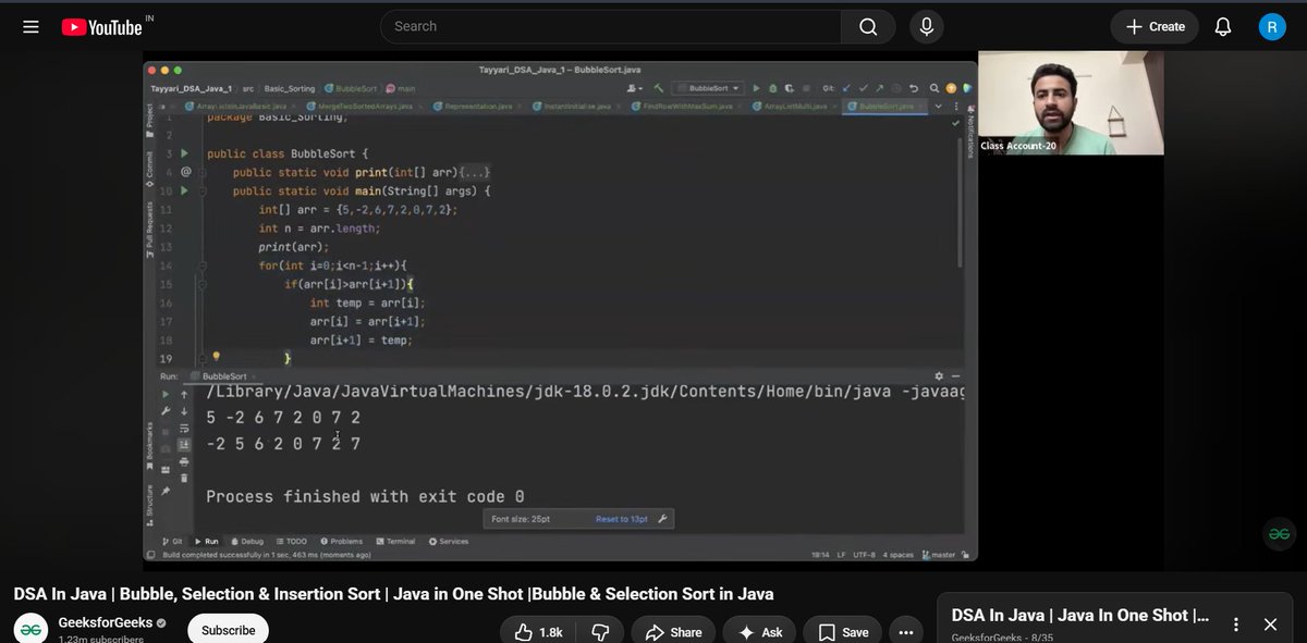 Ritvik2468's tweet photo. Kick-starting Day 1 of #120daysPhoenixArc by
@siamjuit 

~Learned Bubble Sorting and practiced sorting arrays using  java https://t.co/aHF9hptMcb