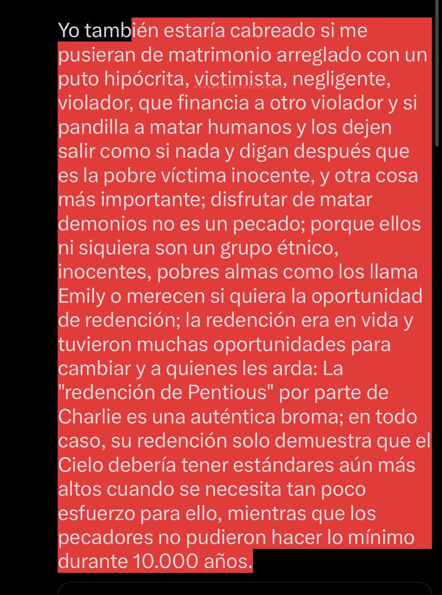 DeathSong_KG's tweet photo. “WAAAAAAHHH PERO ADÁN MATABA POR DIVERSIÓN, STELLA ABUSÓ DE STOLAS😭🤓”

Dos cosas aquí: los pecadores no son seres inocentes y se merecen todo el desprecio y castigo que no tienen, Adán y las exorcistas los mataban rápido, cosa que era un castigo, y Stolas es Lucifer… https://t.co/F0Y2obHCp1