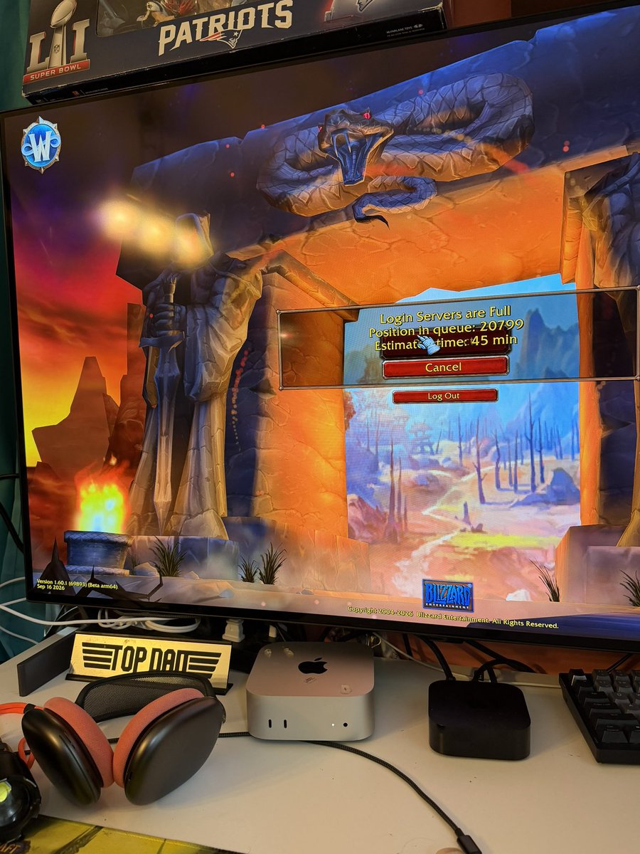 xSinkingShipx's tweet photo. Update:  immediately got booted.  Back in.  Much longer wait.  Fuck you, Blizzard.  Why can't we get this right yet?  Just don't give us things that aren't ready to be given. https://t.co/s5ldvMIl0v