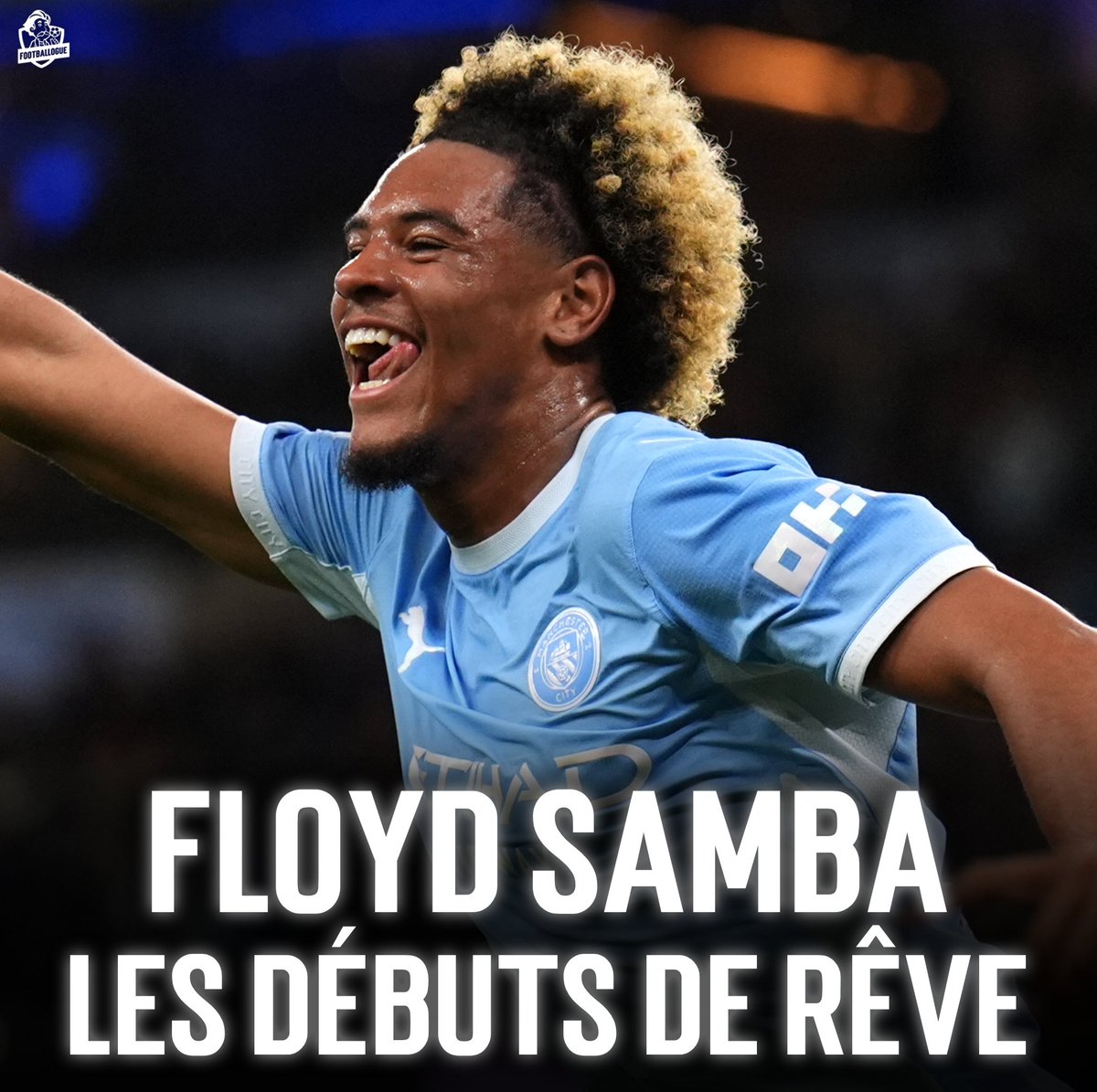 Footballogue's tweet photo. Magnifique : Floyd Samba (17 ans) va se souvenir 𝗧𝗢𝗨𝗧𝗘 𝗦𝗔 𝗩𝗜𝗘 de cette soirée du 17 septembre 2026 !!! 🤩🤩

✅ 19h15 : 𝗣𝗥𝗘𝗠𝗜𝗘𝗥𝗘 𝗧𝗜𝗧𝗨𝗟𝗔𝗥𝗜𝗦𝗔𝗧𝗜𝗢𝗡 𝗣𝗢𝗨𝗥 𝗦𝗔 𝗣𝗥𝗘𝗠𝗜𝗘𝗥𝗘 𝗔𝗣𝗣𝗔𝗥𝗜𝗧𝗜𝗢𝗡 𝗔𝗩𝗘𝗖 𝗟𝗘 𝗚𝗥𝗢𝗨𝗣𝗘 𝗣𝗥𝗢 𝗗𝗘 𝗠𝗔𝗡 𝗖𝗜𝗧𝗬

⚽️ 20h58 : 𝗣𝗥𝗘𝗠𝗜𝗘𝗥 𝗕𝗨𝗧 𝗘𝗡 𝗣𝗥𝗢

⚽️ 21h41 : 𝗣𝗥𝗘𝗠𝗜𝗘𝗥 𝗗𝗢𝗨𝗕𝗟𝗘́ 𝗘𝗡 𝗣𝗥𝗢

Il a passé pas mal d'étapes cruciales de sa carrière en même pas 3h ! 😄