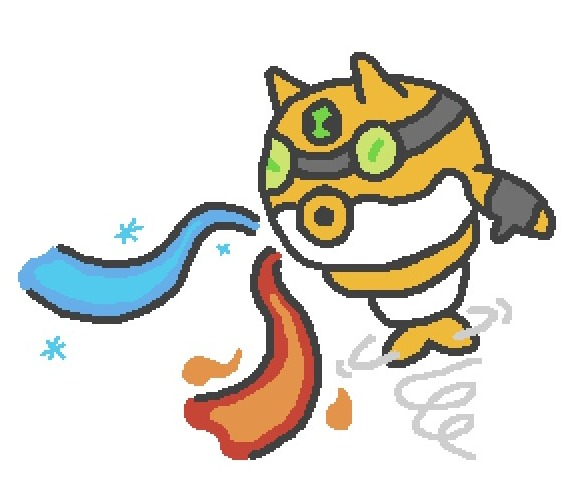 CFV_Fish's tweet photo. Here is my take on this challenge! 
Pufferfoe! The DNA sample of a Temphon, capable of inflating itself with air and blowing extremely cold or hot air in return
It is also capable of making huge tornadoes mixing both temperatures!
Oh and it can fly with its propeller tail
#Ben10 https://t.co/62MCvp4zEr