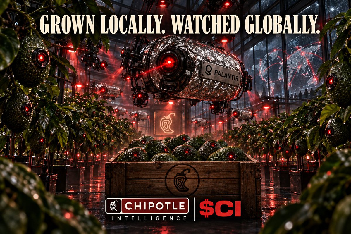 ChipotleIntel's tweet photo. GROWN LOCALLY. WATCHED GLOBALLY. https://t.co/qAouSa8cNr