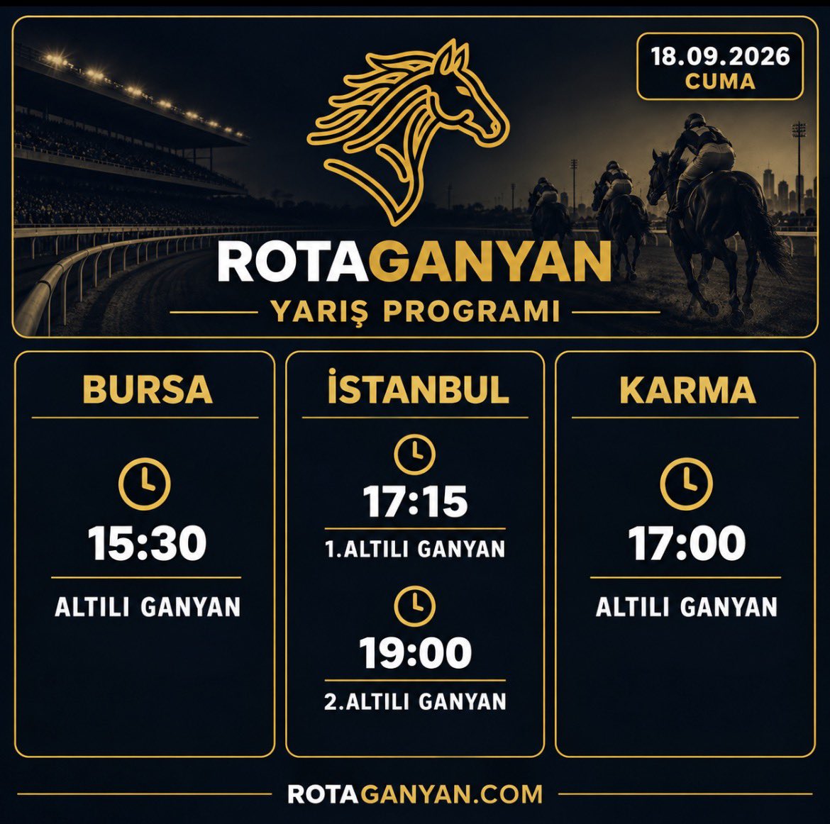 rotaganyantr's tweet photo. Sitemiz üzerinden ücretsiz üye olarak içeriklerimize ulaşabilir,
X ve Instagram hesaplarımızdan bizi takip ederek güncel analiz ve paylaşımlarımızı kaçırmayabilirsiniz. #tjk #banko #atyarisianaliz #rotaganyan #padok #hipodrom #kupon #tahmin #altılıganyan https://t.co/Z3jNG2fVah