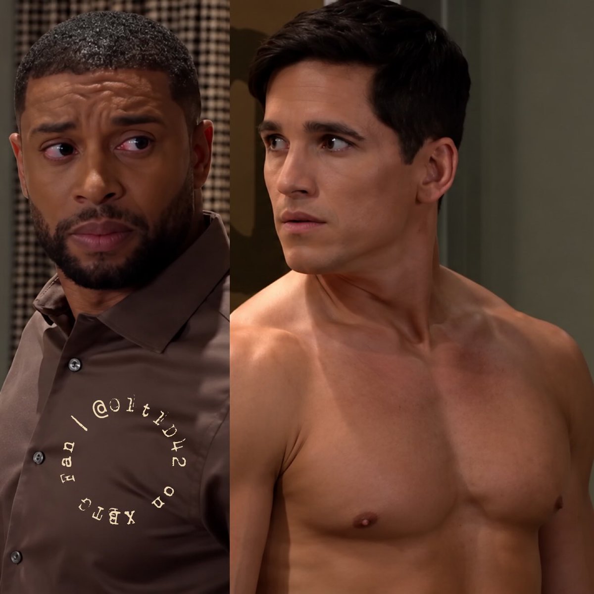 OltlD42's tweet photo. #BTG #Gatekeepers 
I loved the Smitty &amp; Martin scenes today. Between the worried looks and everything they manage to say without even opening their mouths… finally, a real couple scene! And as if that weren’t enough, they threw in a shirtless @mike_manning_ … 🔥 https://t.co/LL6NsjJVrC