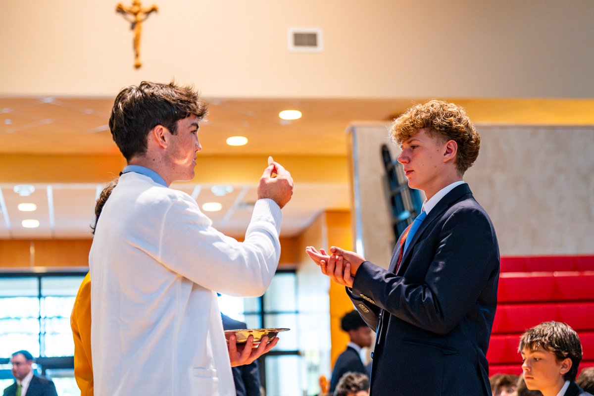 Chaminade_HS's tweet photo. Yesterday was a special day of faith at Chaminade. 

We celebrated our first Mass of the Holy Spirit, welcoming two Chaminade alumni back to lead our celebrations.

Archbishop Christopher Cardone ’76, who serves in Honiara in the Solomon Islands, led the Mass for our juniors and seniors, while Fr. Christopher Heller ’13 of the Cathedral of Saint Agnes in Rockville Centre led the Mass for our freshmen and sophomores.