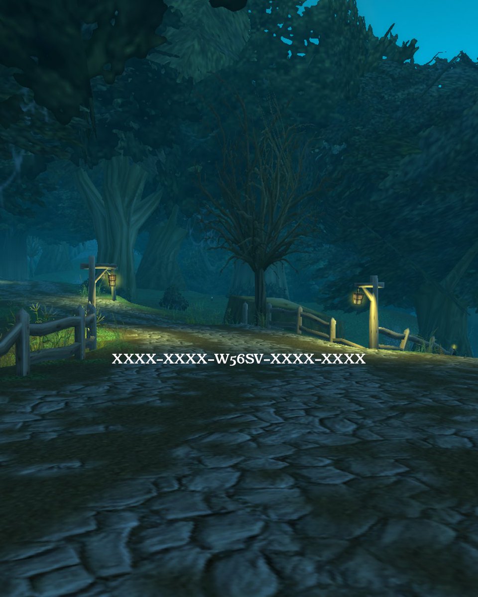 A misty pathway in a forest at dusk, with cobblestone ground and wooden fences lining the sides. Dim lanterns illuminate the path, surrounded by tall trees.