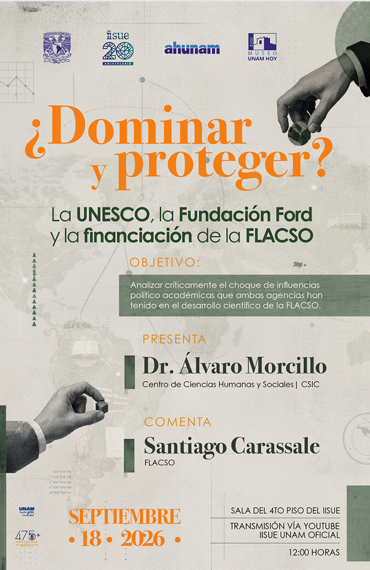 smsociologia's tweet photo. Conferencia:
¿𝐃𝐨𝐦𝐢𝐧𝐚𝐫 𝐲 𝐩𝐫𝐨𝐭𝐞𝐠𝐞𝐫? 𝐋𝐚 𝐔𝐍𝐄𝐒𝐂𝐎, 𝐥𝐚 𝐅𝐮𝐧𝐝𝐚𝐜𝐢𝐨́𝐧 𝐅𝐨𝐫𝐝 𝐲 𝐥𝐚 𝐟𝐢𝐧𝐚𝐧𝐜𝐢𝐚𝐜𝐢𝐨́𝐧 𝐝𝐞 𝐥𝐚 𝐅𝐋𝐀𝐂𝐒𝐎, 𝟏𝟗𝟓𝟖-𝟏𝟗𝟕𝟓
Álvaro Morcillo (CSIC, España).
Comentarista: Santiago Carassale.
Viernes 18 sep, 12hrs.
IISUE, UNAM https://t.co/d6GfElf5YT