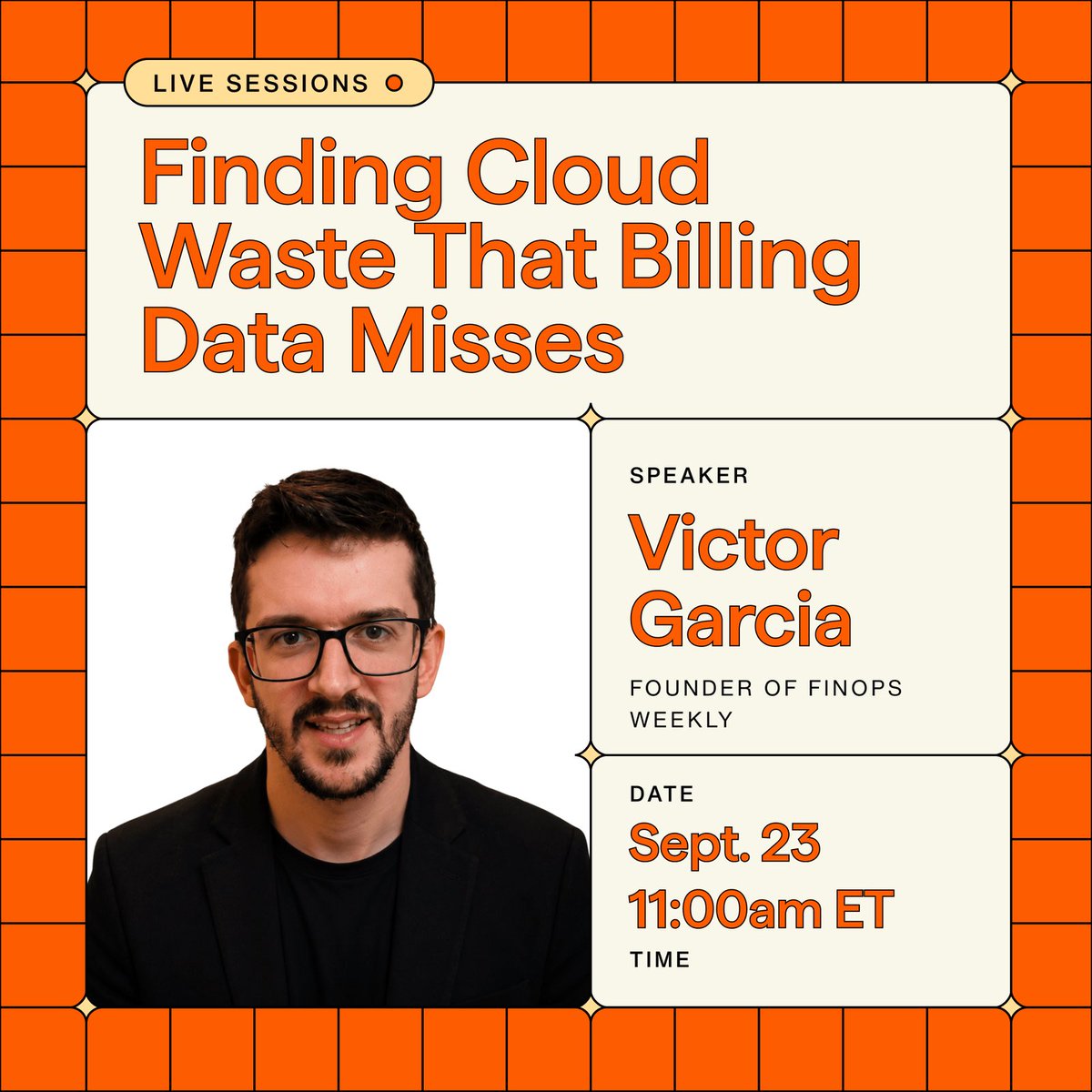 Eon_io_'s tweet photo. 29% of cloud spend was waste in 2026.

Your billing dashboard shows the total. It does not show which 29%.

Victor Garcia (FinOps Weekly) is walking through what billing data misses, live. Sept 23, 11am ET. https://t.co/STdOFx0T2v