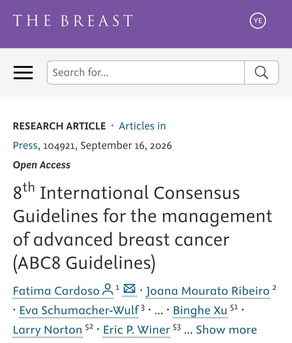 dr_yakupergun's tweet photo. 8th International Consensus Guidelines for the management of advanced breast cancer (ABC8 Guidelines)

https://t.co/AK1LL63HtI https://t.co/mWf1bft2XD