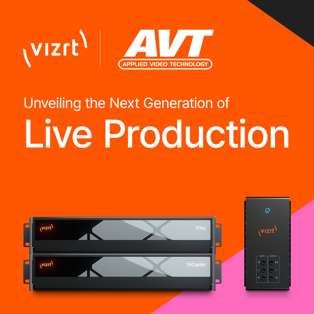 AppliedVideoInc's tweet photo. 🚀 Major news from @vizrt !
Four new live production innovations are here:
🔹 TriCaster Vizion AI/R
 🔹TriCaster Prizm
 🔹3Play Vivid
 🔹LivePanel Pro
As a Vizrt Elite Partner, AVT can help you explore what’s next.
#Vizrt #TriCaster #3Play #LiveProduction #AVT https://t.co/sZHfT852C0