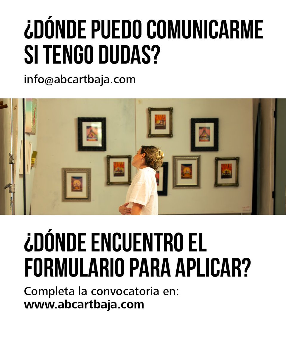ABCARTBAJA's tweet photo. Todo lo que necesitas saber para participar en ABC ART BAJA CALIFORNIA 2027.
Consulta las preguntas más frecuentes y encuentra la información necesaria.

APLICA AQUÍ →
https://t.co/MIjHA5BEH1

#ABCARTBAJA #PLATAFORMAABC #SALAABC #LOCALABC #PATIOABC #SONIDOABC https://t.co/bphX093RdN