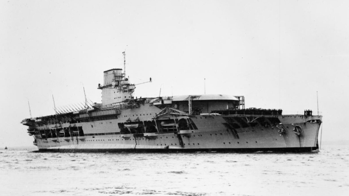 WorldofWarships's tweet photo. ⚓️ The Loss of HMS Courageous – September 17, 1939 ⚓️

On this day in 1939, just two weeks into the Second World War, the Royal Navy suffered its first major loss at sea. HMS Courageous, once a First World War battlecruiser and later converted into an aircraft carrier, was torpedoed and sunk by the German submarine U-29 off the coast of Ireland.

Courageous had been leading an anti-submarine patrol with Fairey Swordfish aboard from 811 and 822 Squadrons. On the evening of September 17, she turned into the wind to launch aircraft — an action that brought her directly across the path of U-29, commanded by Kapitänleutnant Otto Schuhart. After stalking the carrier for more than two hours, the submarine struck. Three torpedoes were fired; two hit the port side. Within minutes, Courageous lost all power, rolled to port, and capsized. She sank in just 20 minutes, taking 519 men, including her captain, with her.

Rescue ships, including the Dutch liner Veendam and the American freighter Collingsworth, managed to save survivors, while her escorting destroyers counterattacked the submarine for hours — but U-29 escaped.

The loss of Courageous reverberated across both navies. For Britain, it was a sobering reminder of the U-boat threat, prompting the Royal Navy to withdraw its fleet carriers from anti-submarine patrols. For Germany, it was a propaganda victory. Commodore Karl Dönitz hailed the sinking as “a wonderful success,” and Schuhart and his crew were decorated for the action.

Courageous was the first British warship sunk by enemy action in WWII — a grim marker of the deadly struggle at sea that had only just begun.