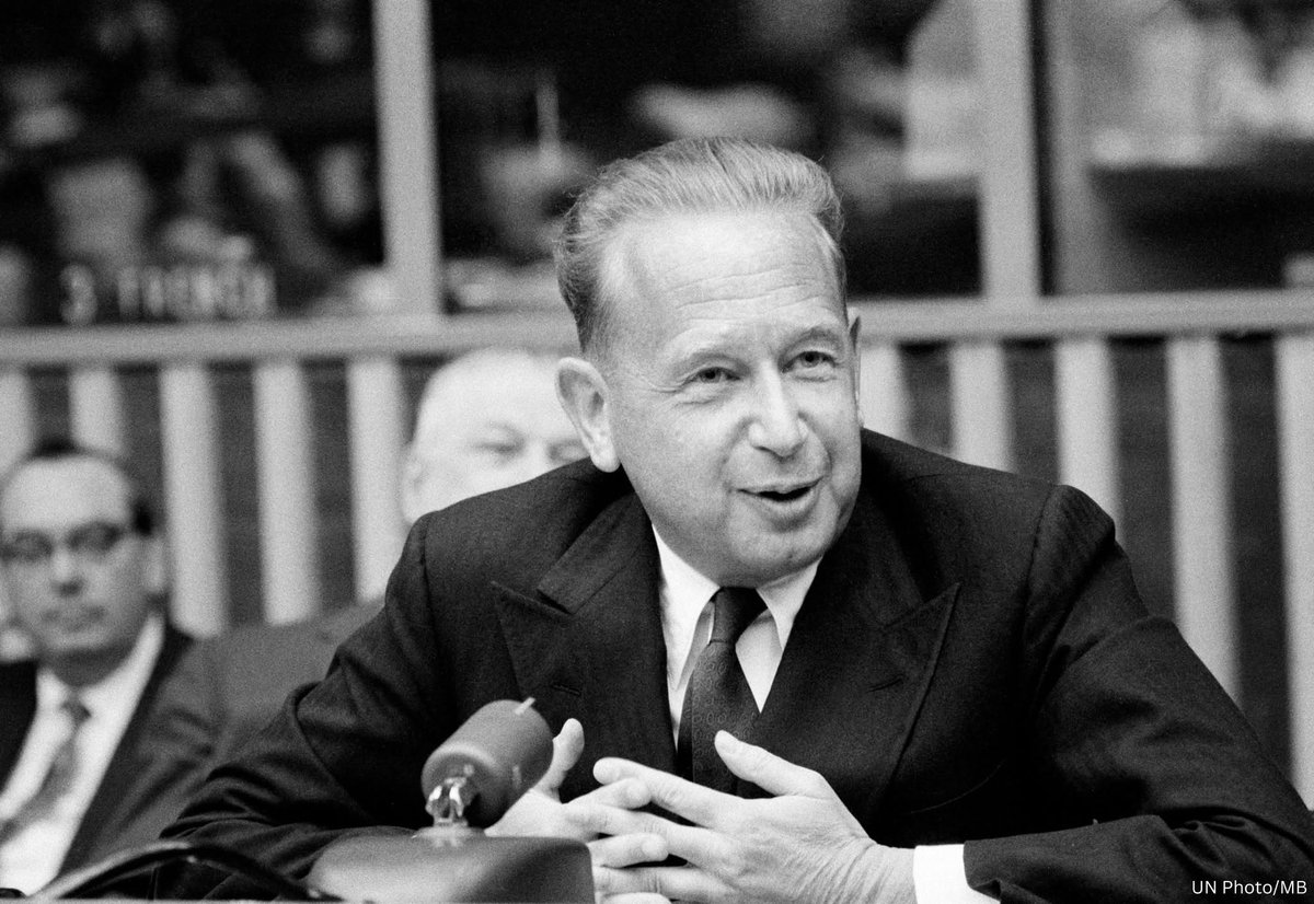 UN's tweet photo. Dag Hammarskjöld gave his life for peace. The former UN Secretary-General was killed in a plane crash 65 years ago today, on 18 September 1961.

More on his work and legacy: https://t.co/RG0Gz9FTqP https://t.co/0Tv1nqLbJl