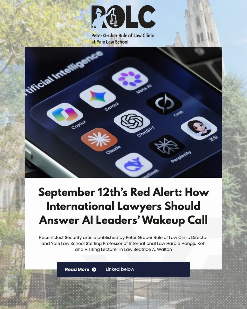 YLSROLC's tweet photo. Peter Gruber Rule of Law Clinic Director and Yale Law School Sterling Professor of International Law Harold Hongju Koh and Visiting Lecturer in Law Beatrice A. Walton argues in Just Security that the Sept. 12 warnings from https://t.co/FZCqxjWWNe