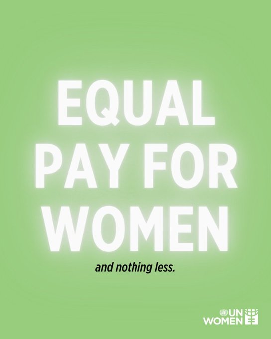 UN's tweet photo. Women are paid about 20% less than men on average.

In some regions — and for women of colour, immigrant women and mothers — the gap is even wider.

On Friday’s #EqualPayDay, join @UN_Women in calling for equal pay for work of equal value.

https://t.co/vwrmxwHG8z https://t.co/c0Ox6zj49U