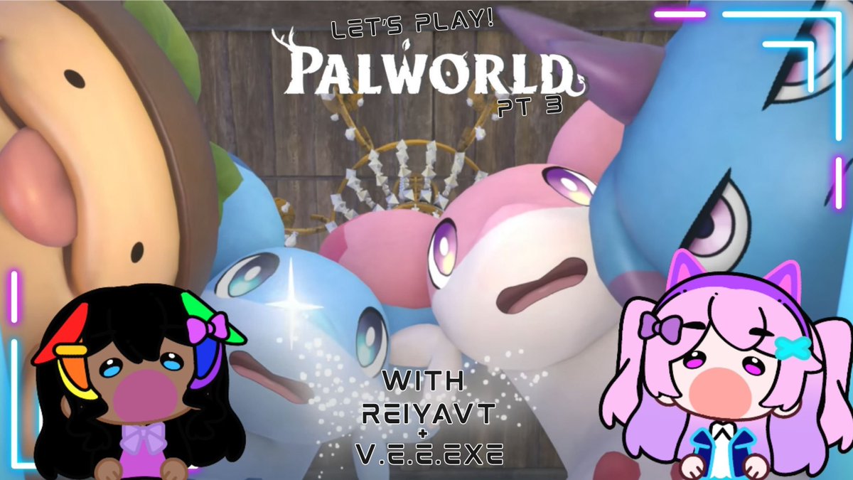 VEE_exe_twitch's tweet photo. Hello Lovebytes! V.E.E.exe is ONLINE!!!

Today we're back at it in Palworld with ReiyaVT!! Come say hi as we prepare to tackle the next tower!

https://t.co/AZpsxB2r5R

#twitch #stream #vtuber #palworld #vcomfy #multiplayer https://t.co/t2nPaAg4By