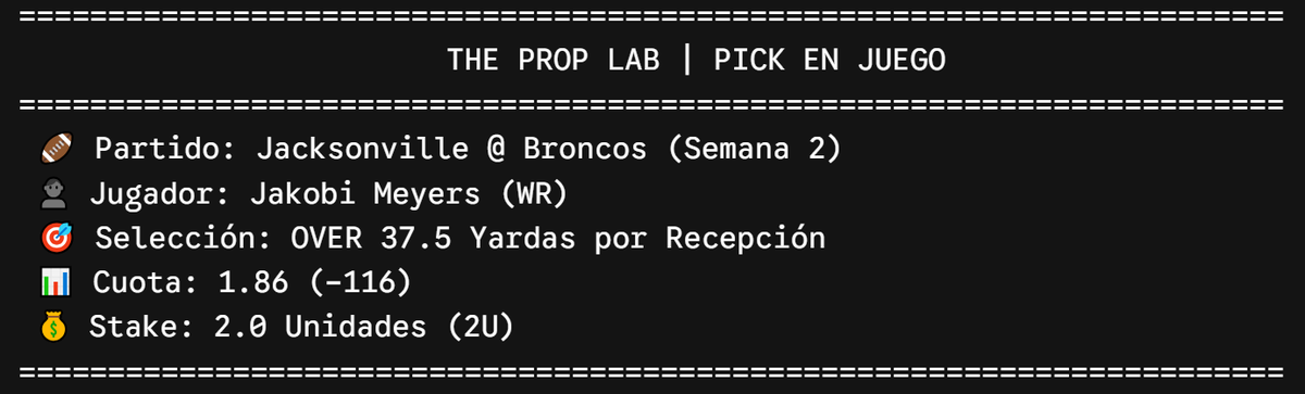 kinobets's tweet photo. Joyita de apuesta para el domingo.

Analisis en comentarios, 

#NFL #NFLPicks #DUUUVAL #BroncosCountry #PlayerProps #ThePropLab https://t.co/tr9ehkK5Z5