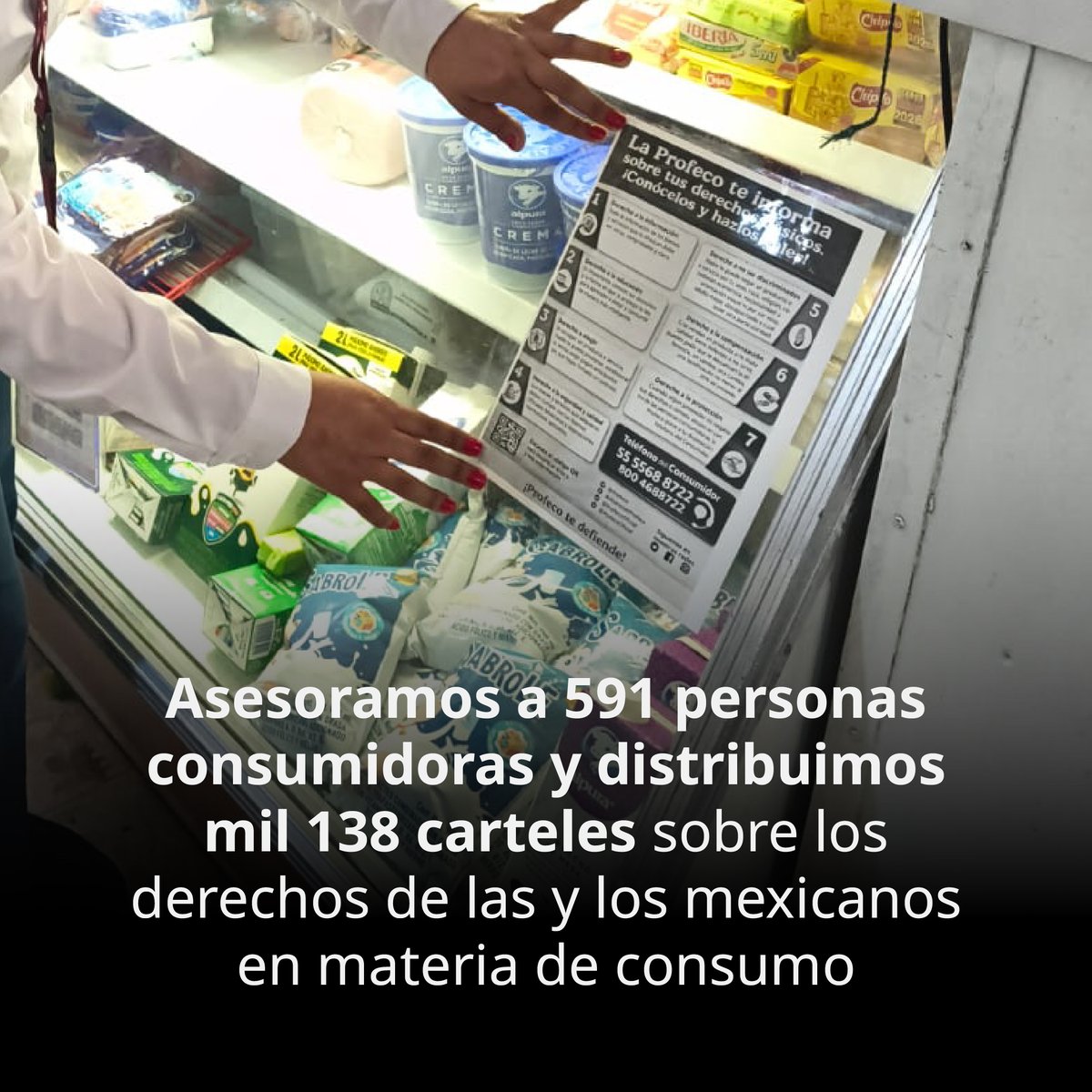 Profeco's tweet photo. Durante las Fiestas Patrias, la Profeco reforzó la vigilancia para proteger los derechos de las personas consumidoras.

Del 14 al 16 de septiembre, la Procuraduría Federal del Consumidor asesoró a 591 personas, colocó 5 mil 919 preciadores y monitoreó 23 mil 086 productos alusivos a la celebración.

Más información: https://t.co/ksG3bncRrt