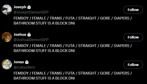 hoofcritter's tweet photo. @AbartigShep @PartDoggo you are mutuals with three pedo accounts you sick fuck https://t.co/jmgj2yB604